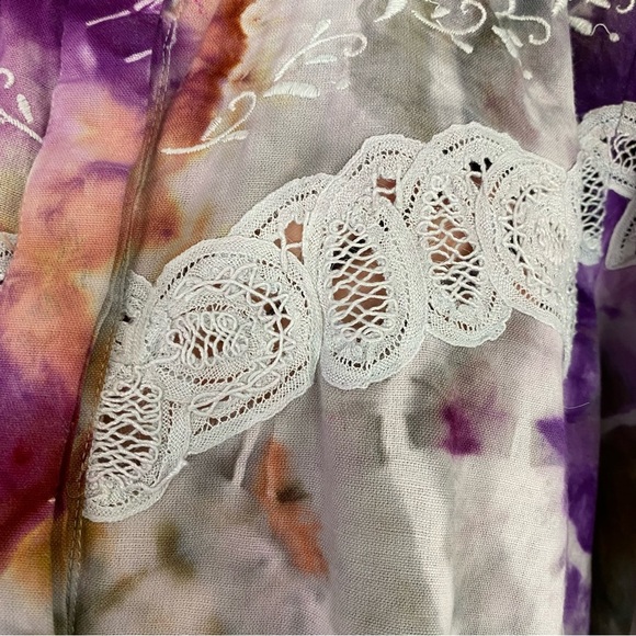 LoveShackFancy Tie Dye Button Down Shirt Women Size XS Crop Top Love Shack Fancy - Picture 8 of 12